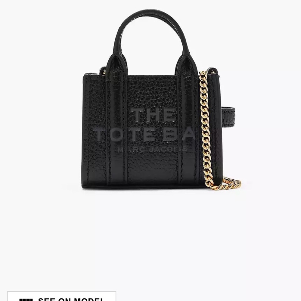 Marc Jacobs Black Leather Nano Tote Bag